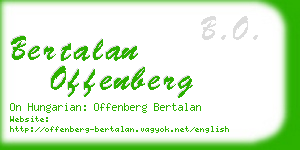 bertalan offenberg business card